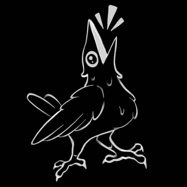Raven cartoon caricature exclaiming